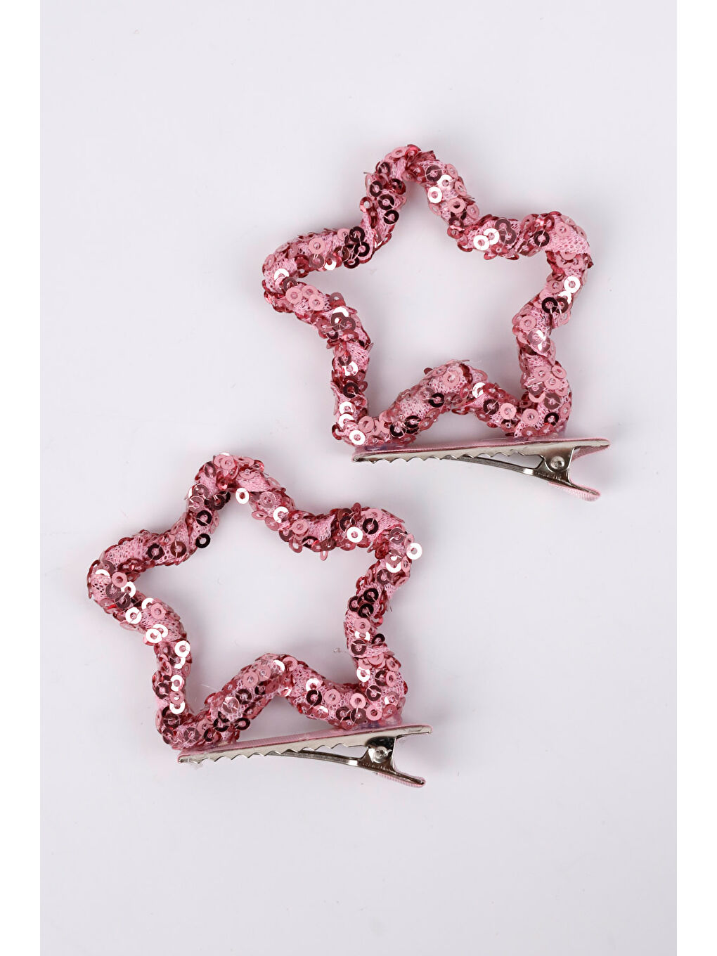 Fuşya Payetli Yıldız İkili Kız Çocuk Klips Toka