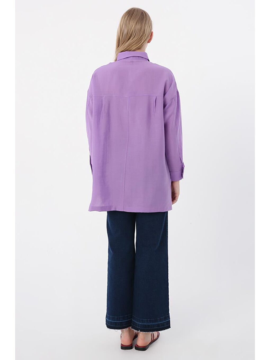 Mor-Rahat Kalıp Cepli Gömlek-3
