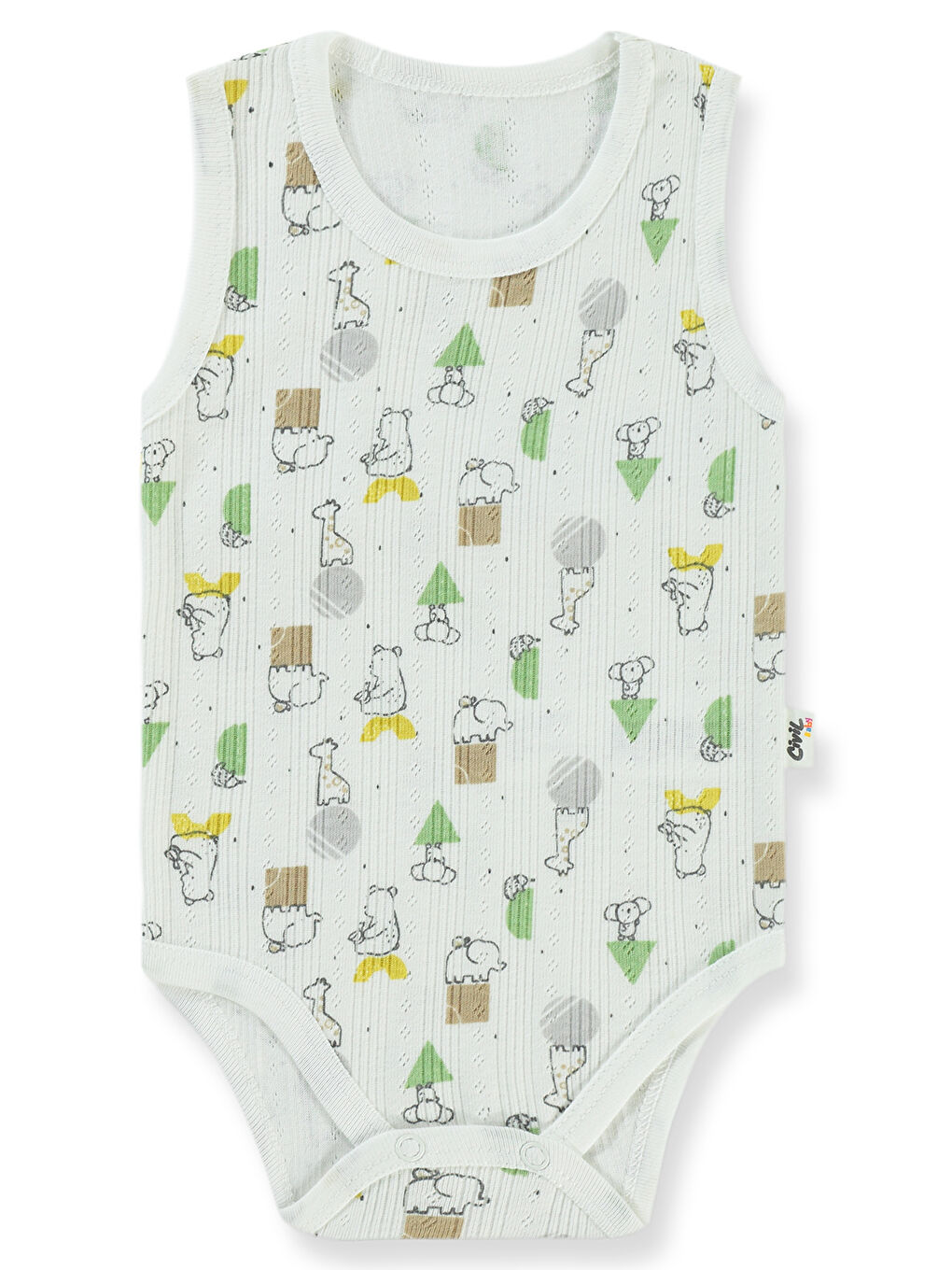 Baby Erkek Bebek Çıtçıtlı Badi 1-18 Ay Ekru