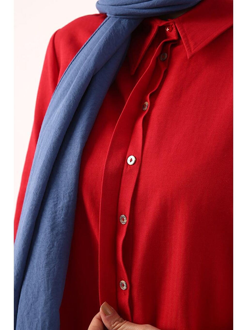 Kırmızı-Gizli Patlı Gömlek-5