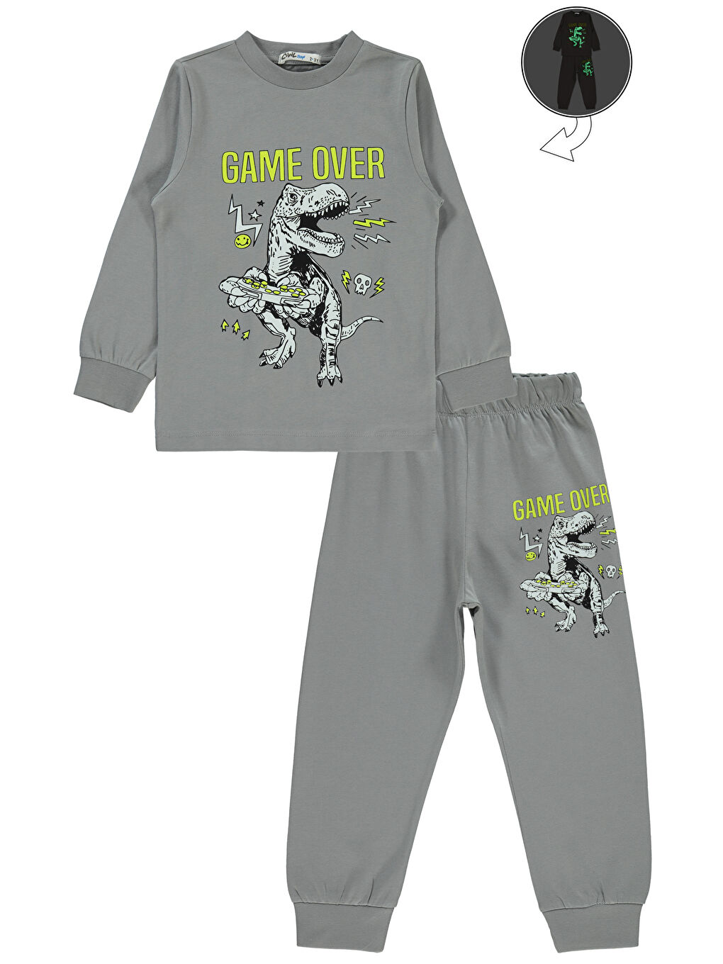 Boys Erkek Çocuk Pijama Takımı 2-5 Yaş Gri