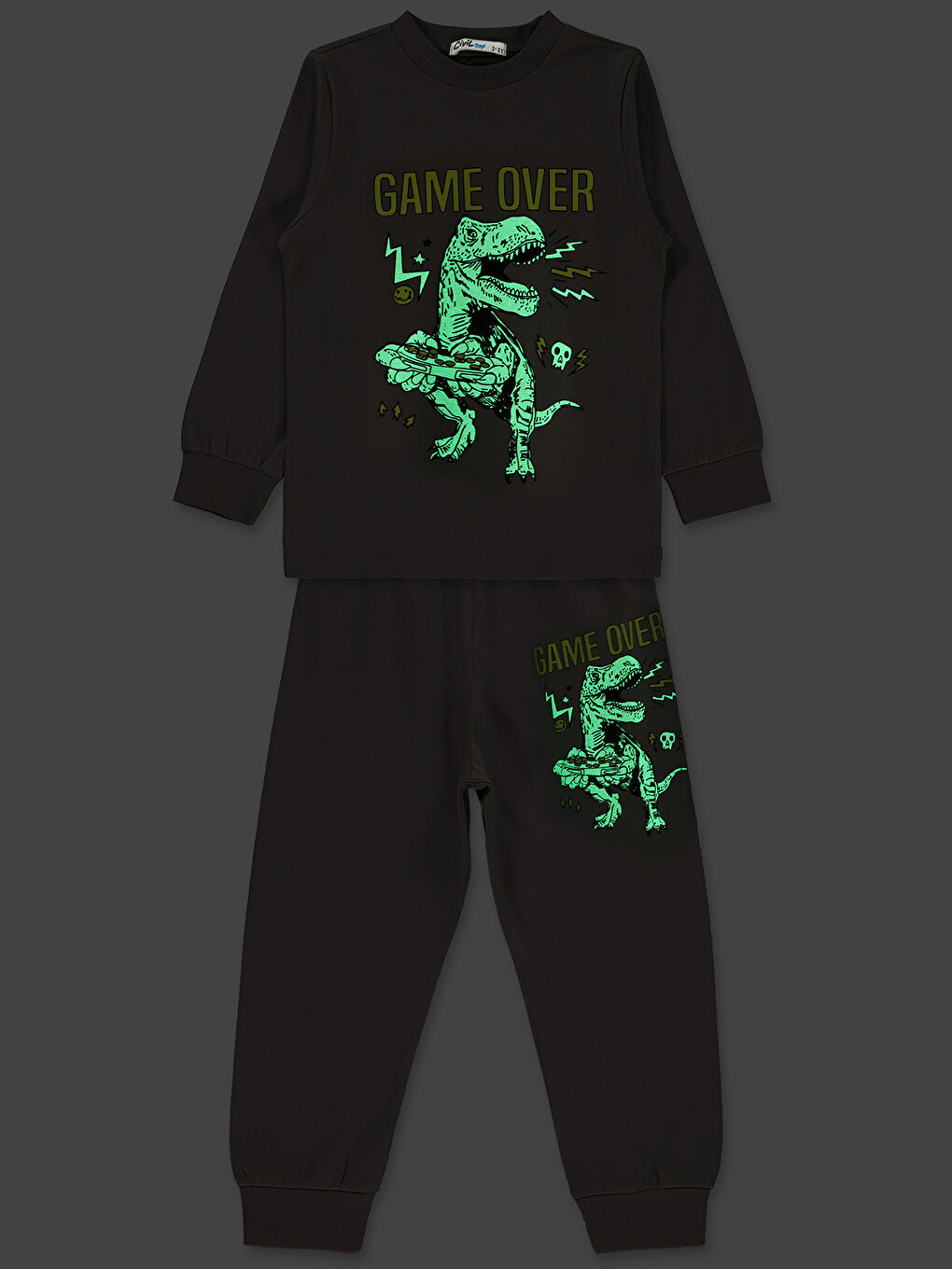 Boys Erkek Çocuk Pijama Takımı 2-5 Yaş Gri-1