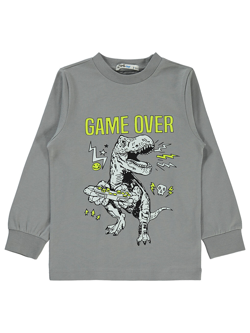 Boys Erkek Çocuk Pijama Takımı 2-5 Yaş Gri-3