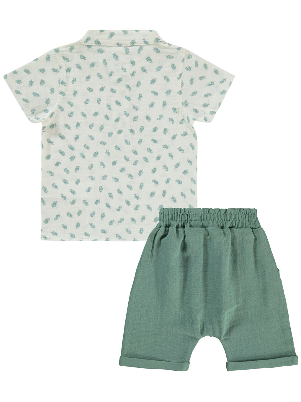 Baby Erkek Bebek Şortlu Takım 6-18 Ay Haki-1