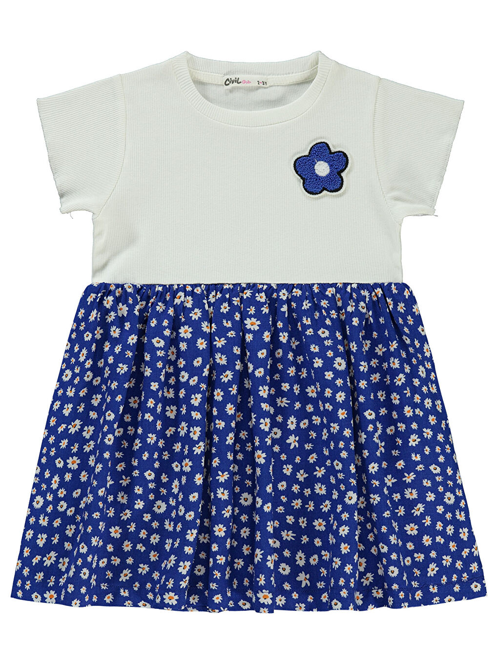 Girls Kız Çocuk Elbise 2-5 Yaş Saks Mavisi