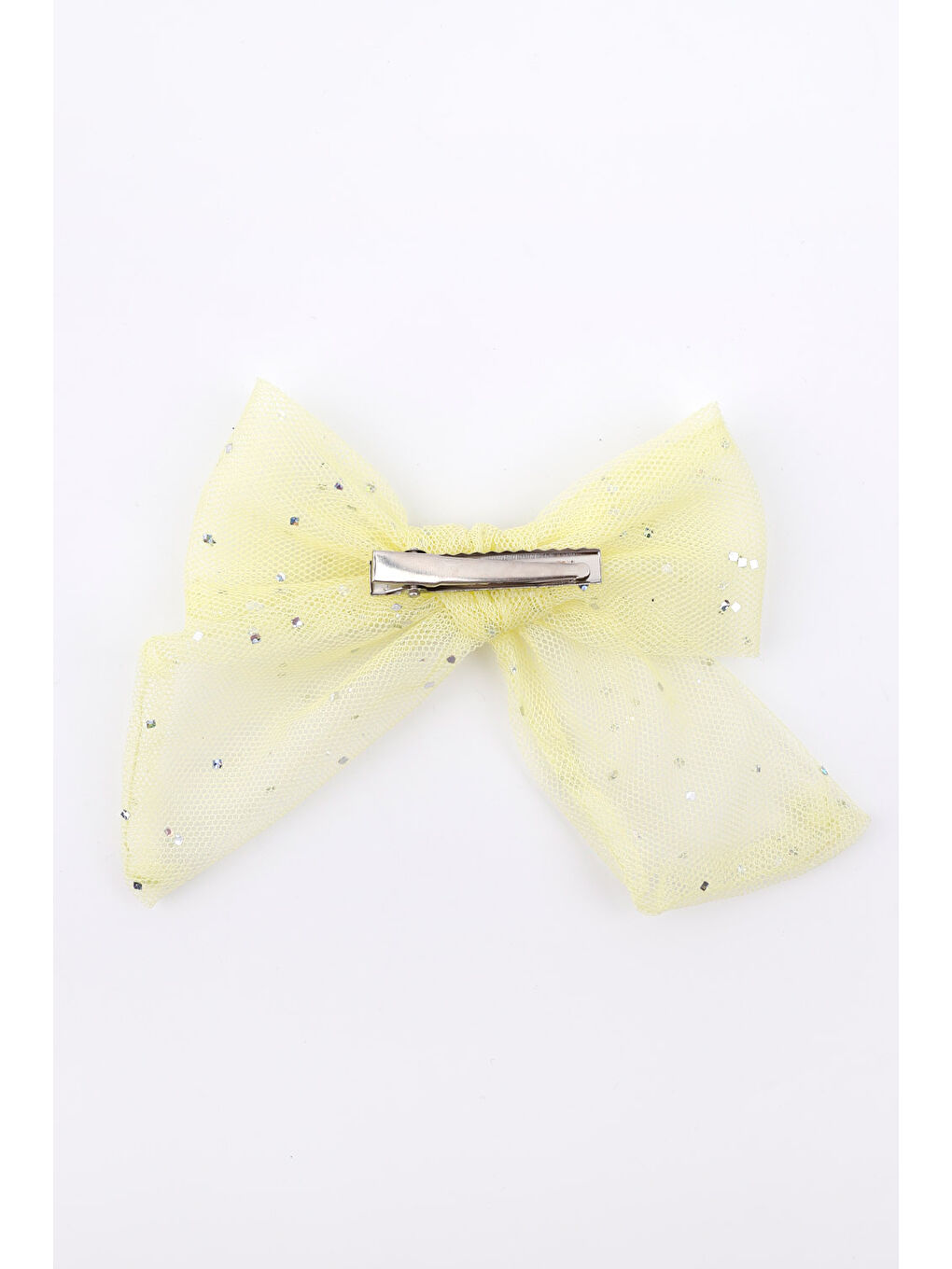 Sarı Simli Tül Fiyonk Kız Çocuk Klips Toka-2