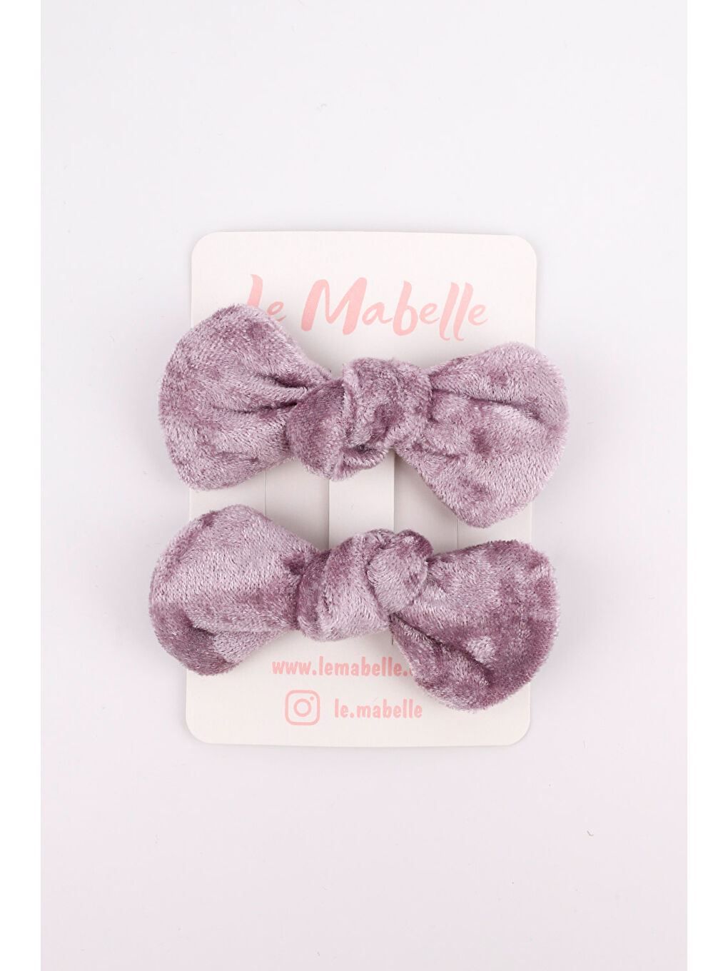 Lila 2'li Kadife Kız Çocuk Klips Toka