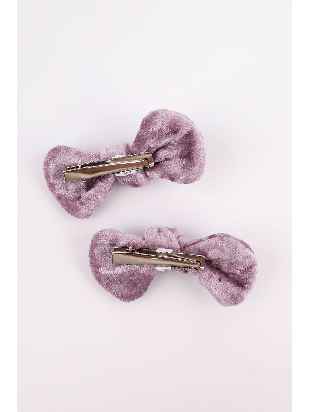 Lila 2'li Kadife Kız Çocuk Klips Toka-2