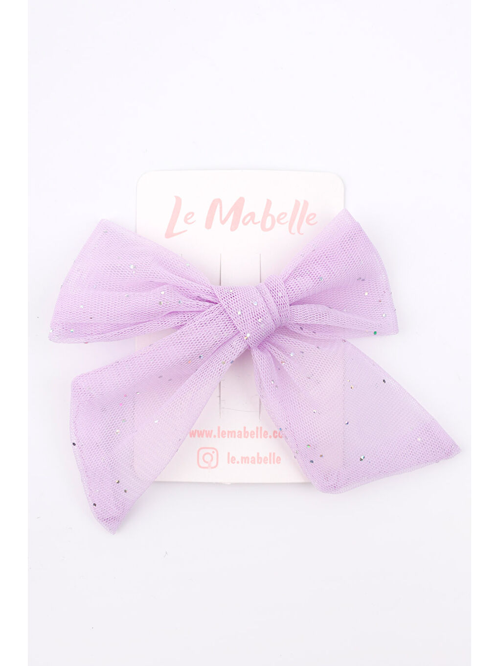 Lila Simli Tül Fiyonk Kız Çocuk Klips Toka