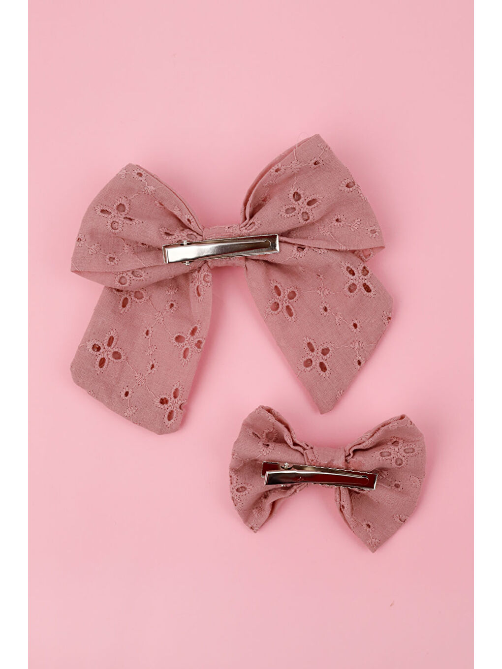 Pembe Gülkurusu Fisto Fiyonk Anne Kız Toka Set-2