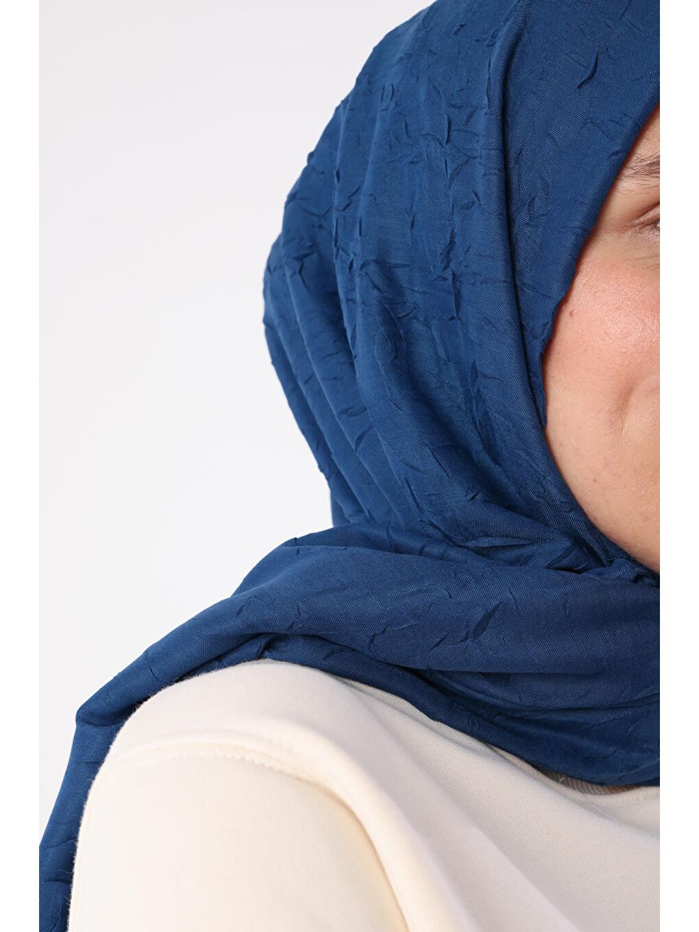 Mavi Bambu Kraş Şal-2