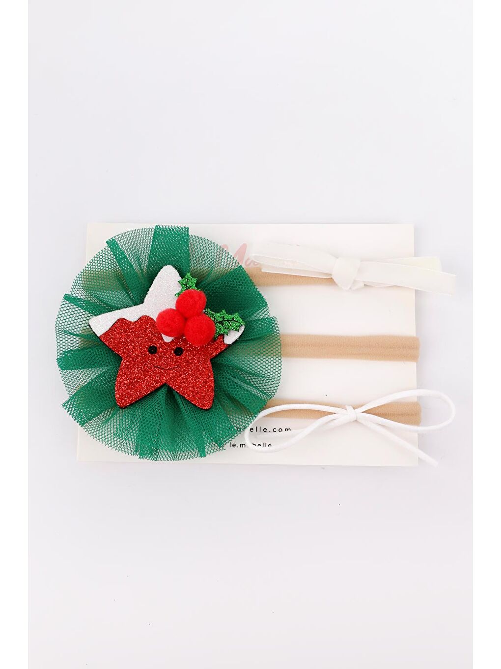 Kırmızı Simli Yıldız 3'lü Kız Çocuk Saç Bandı Set