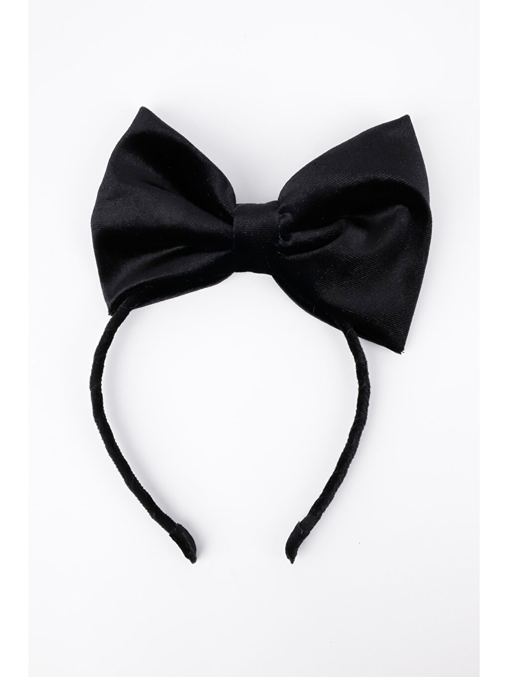 Siyah Kadife Fiyonk Kız Çocuk Taç-1