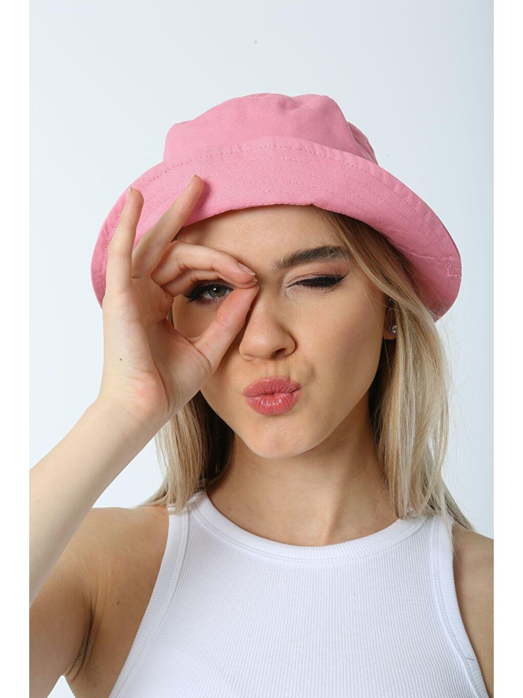Luminos Butik Kadın Pembe Bucket Balıkçı Kova Şapka Spk09 - 1