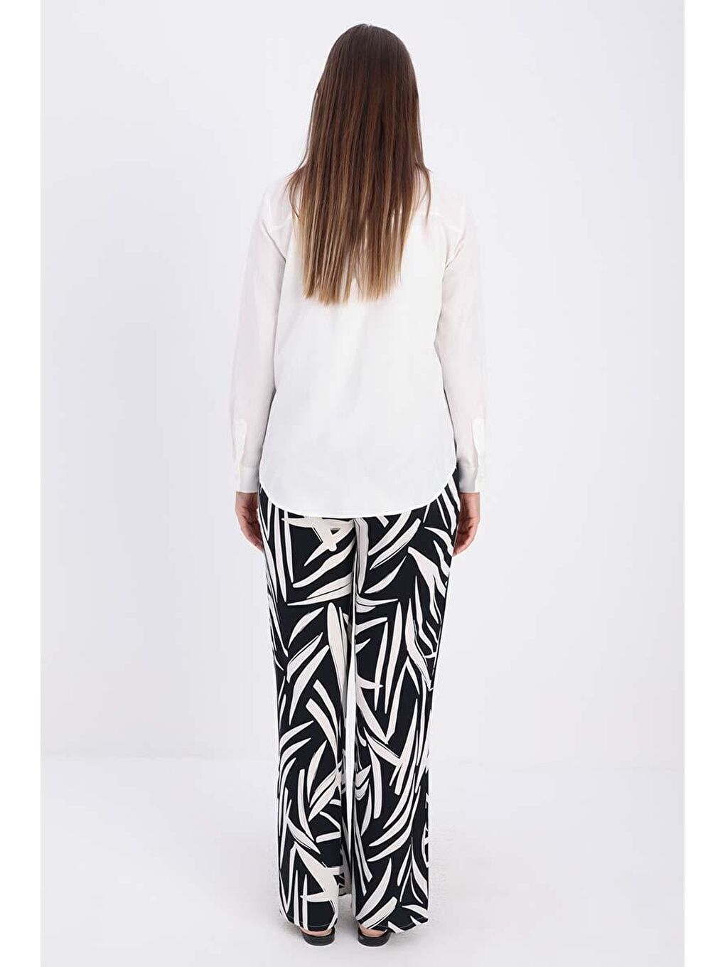 Ekru Pamuklu Gizli Patlı Gömlek-3