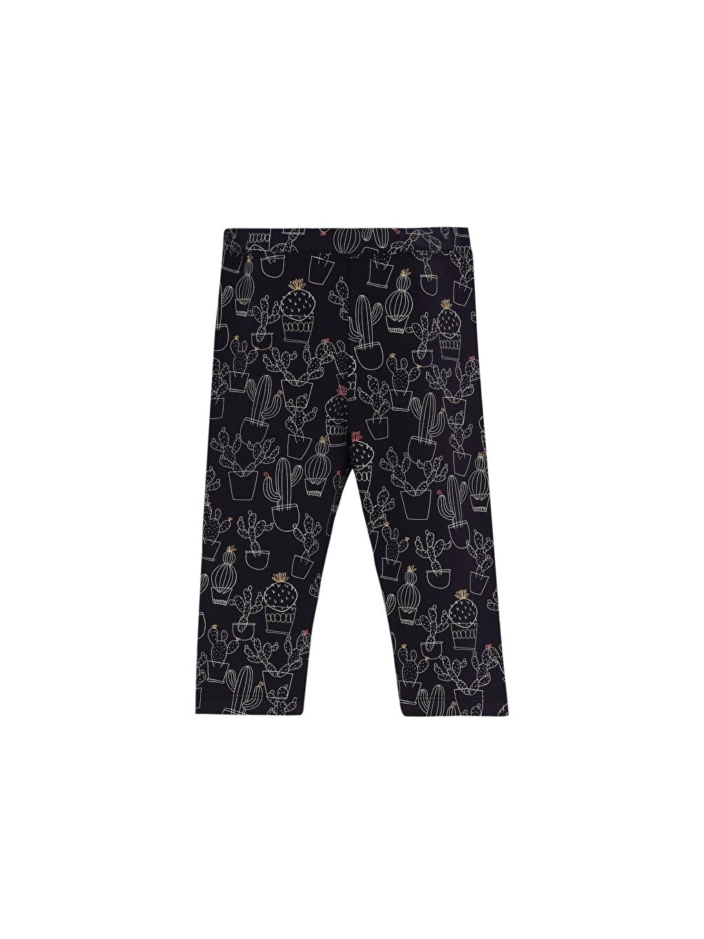 Karışık Kız Çocuk Line Art Cactus Desen Kapri