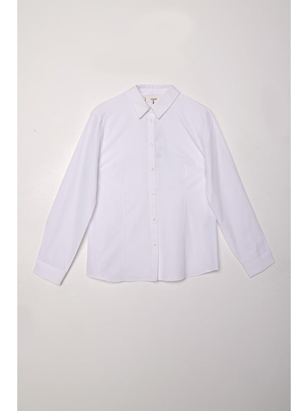 Beyaz Pensli Regular Fit Basic Gömlek-5