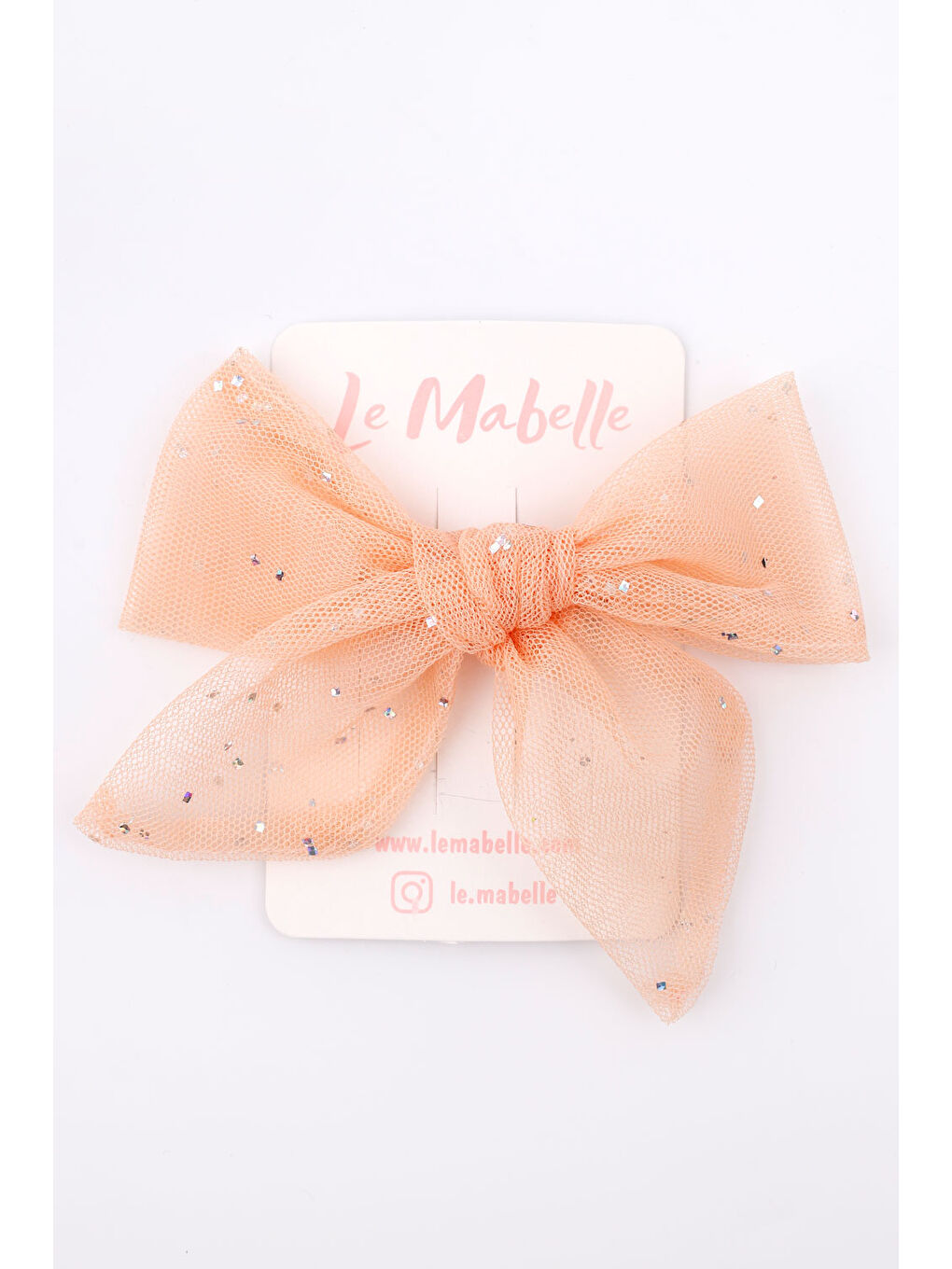 Pembe Somon Simli Tül Fiyonk Kız Çocuk Klips Toka