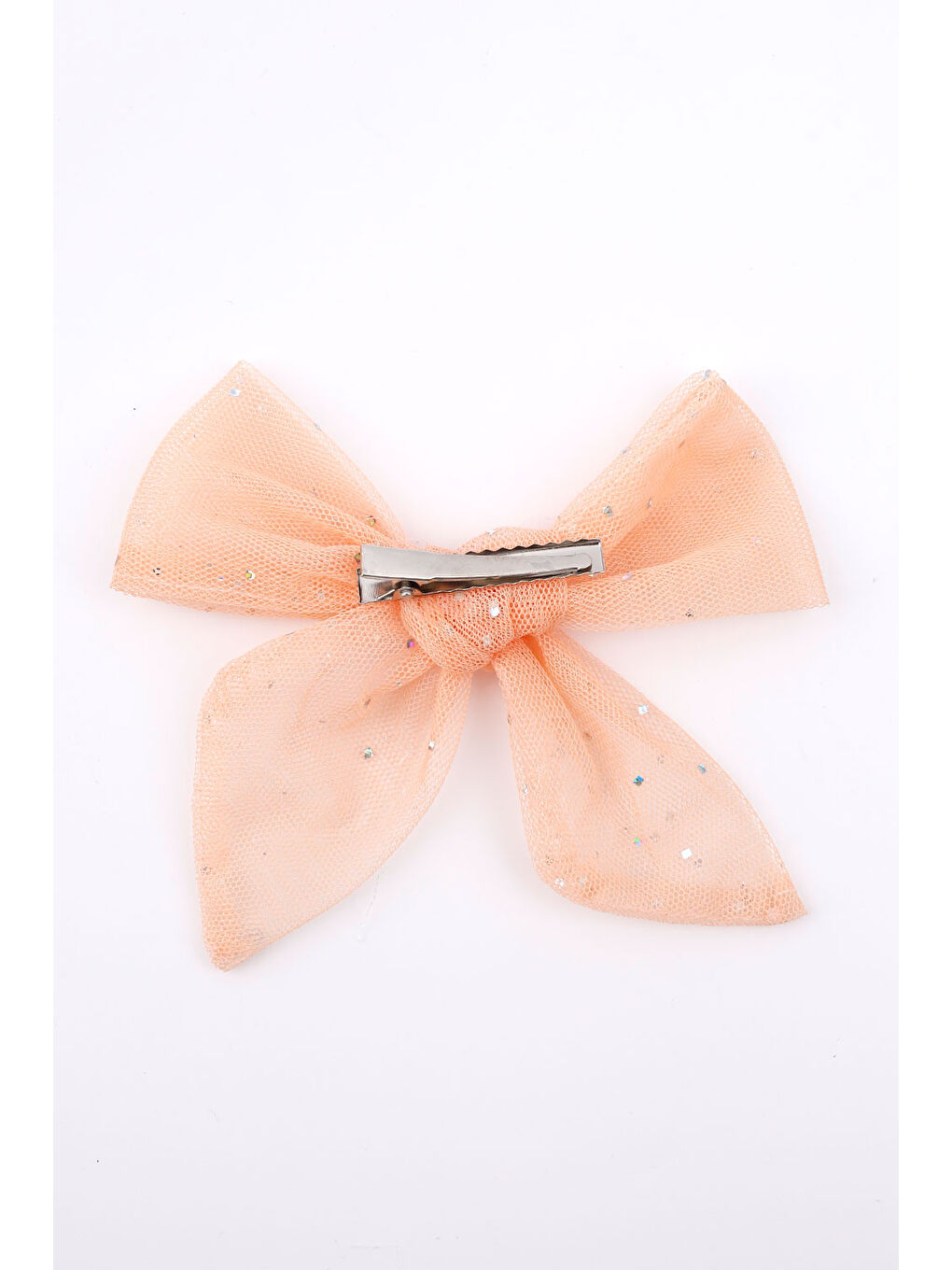 Pembe Somon Simli Tül Fiyonk Kız Çocuk Klips Toka-2