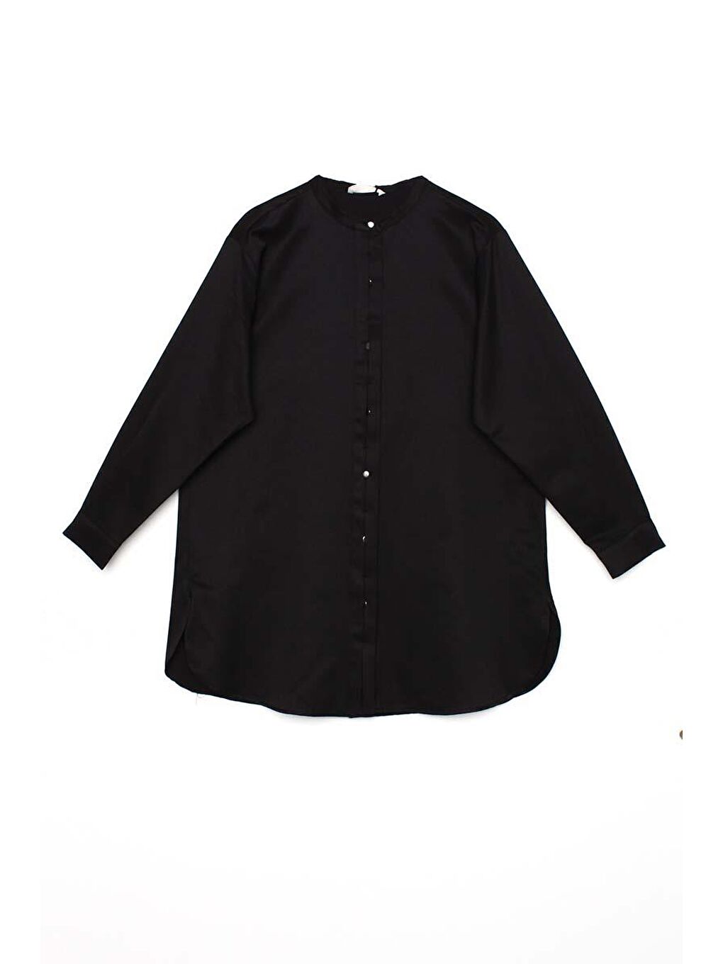 Siyah-Hakim Yaka Saten Gömlek-6