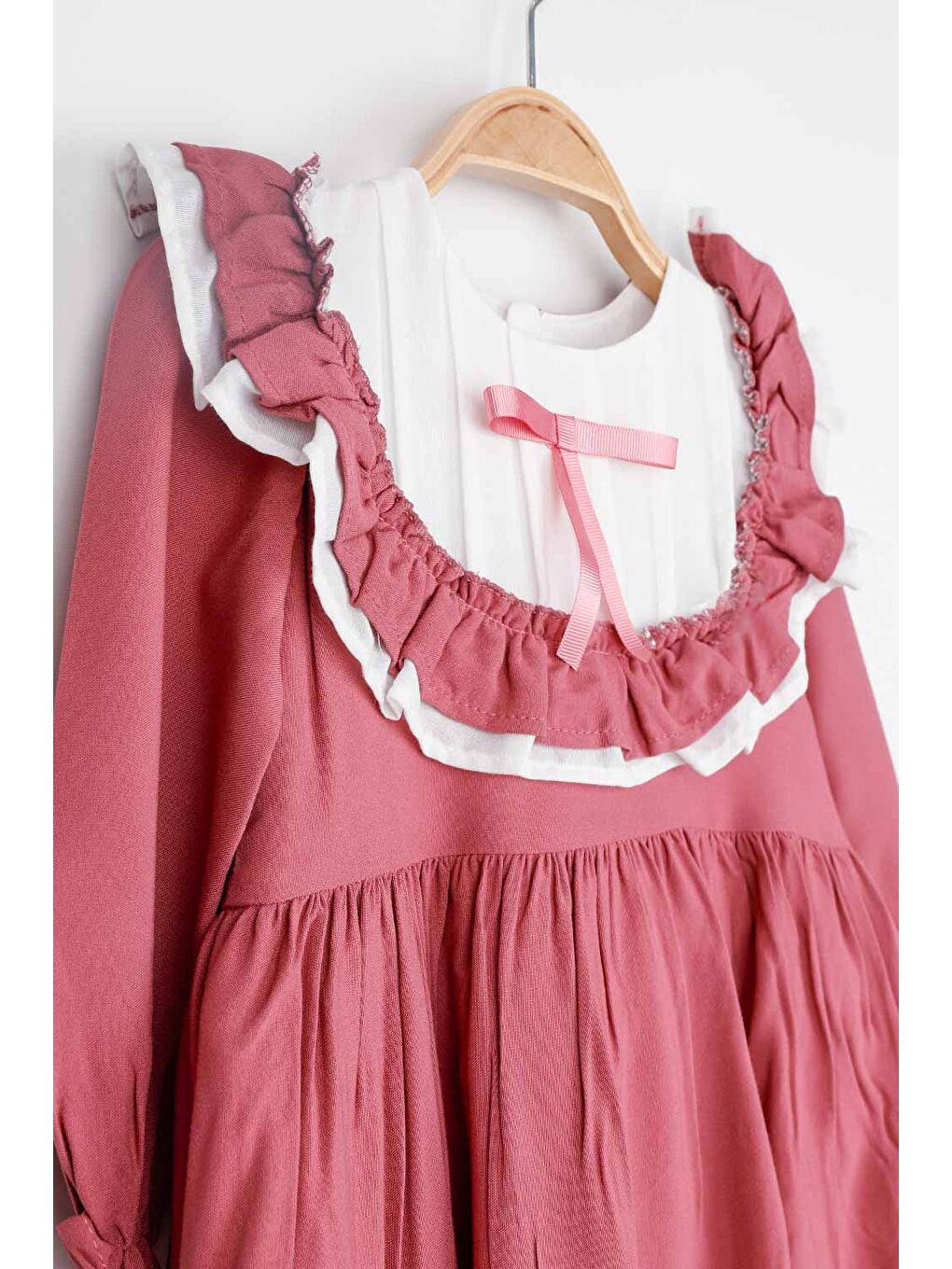 Pembe Gülkurusu Vintage Kız Çocuk Elbise - Silvia-3