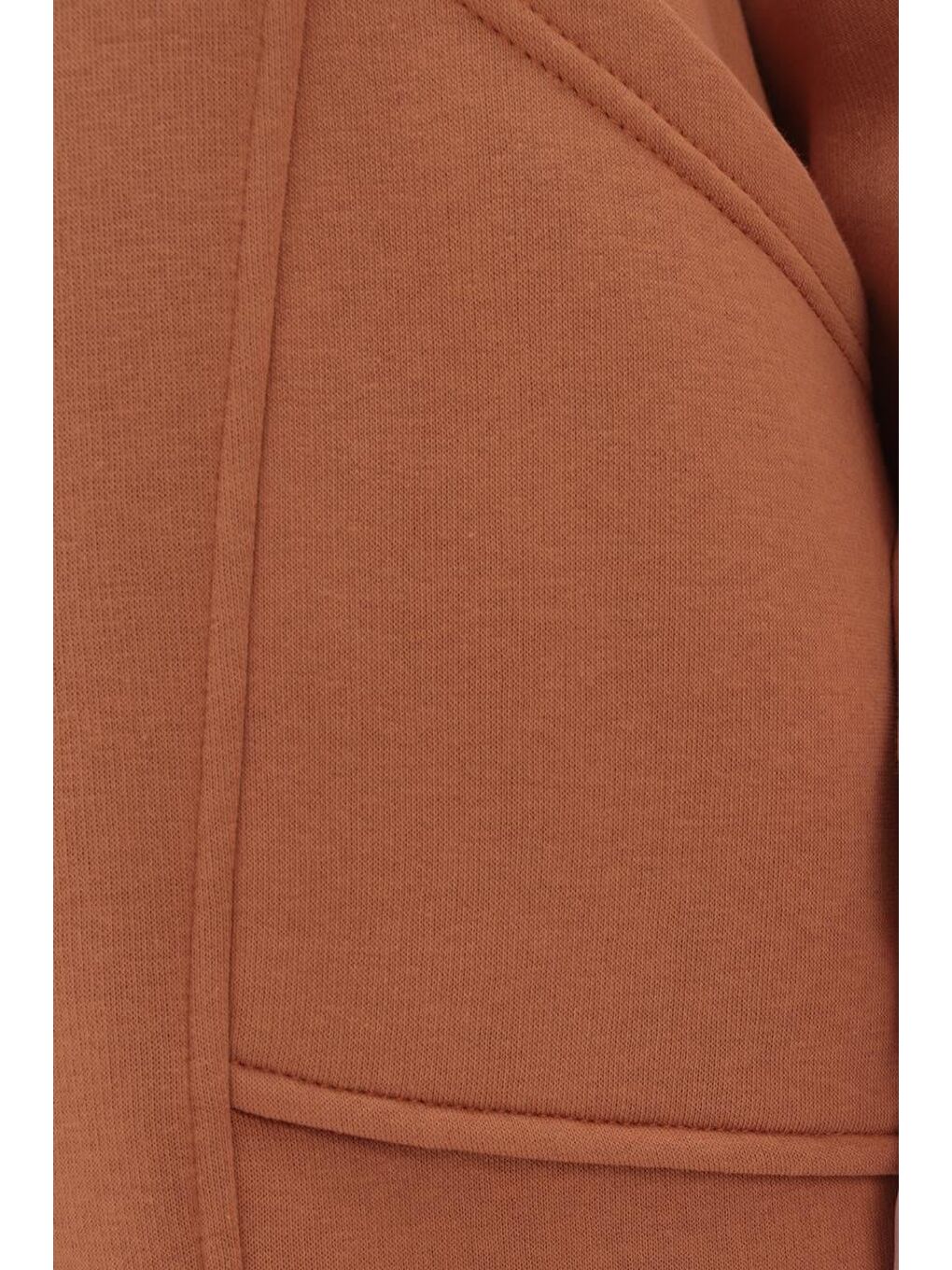 Kahverengi Açık Kiremit Kulplu Kapüşonlu Sweat Tunik-4