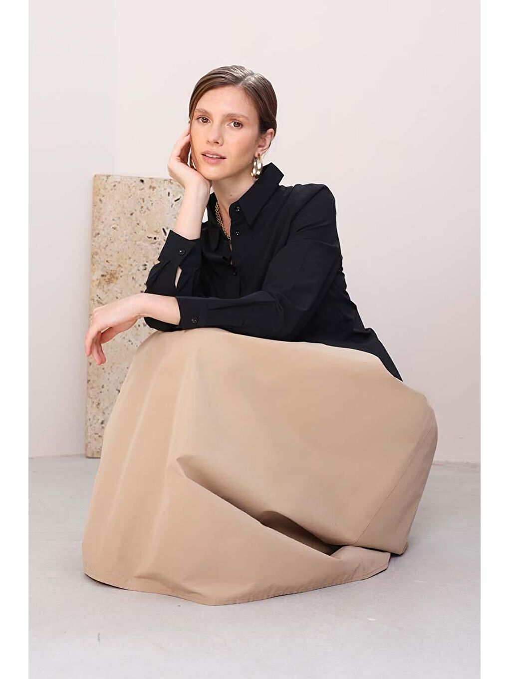 Siyah Pensli Regular Fit Basic Gömlek