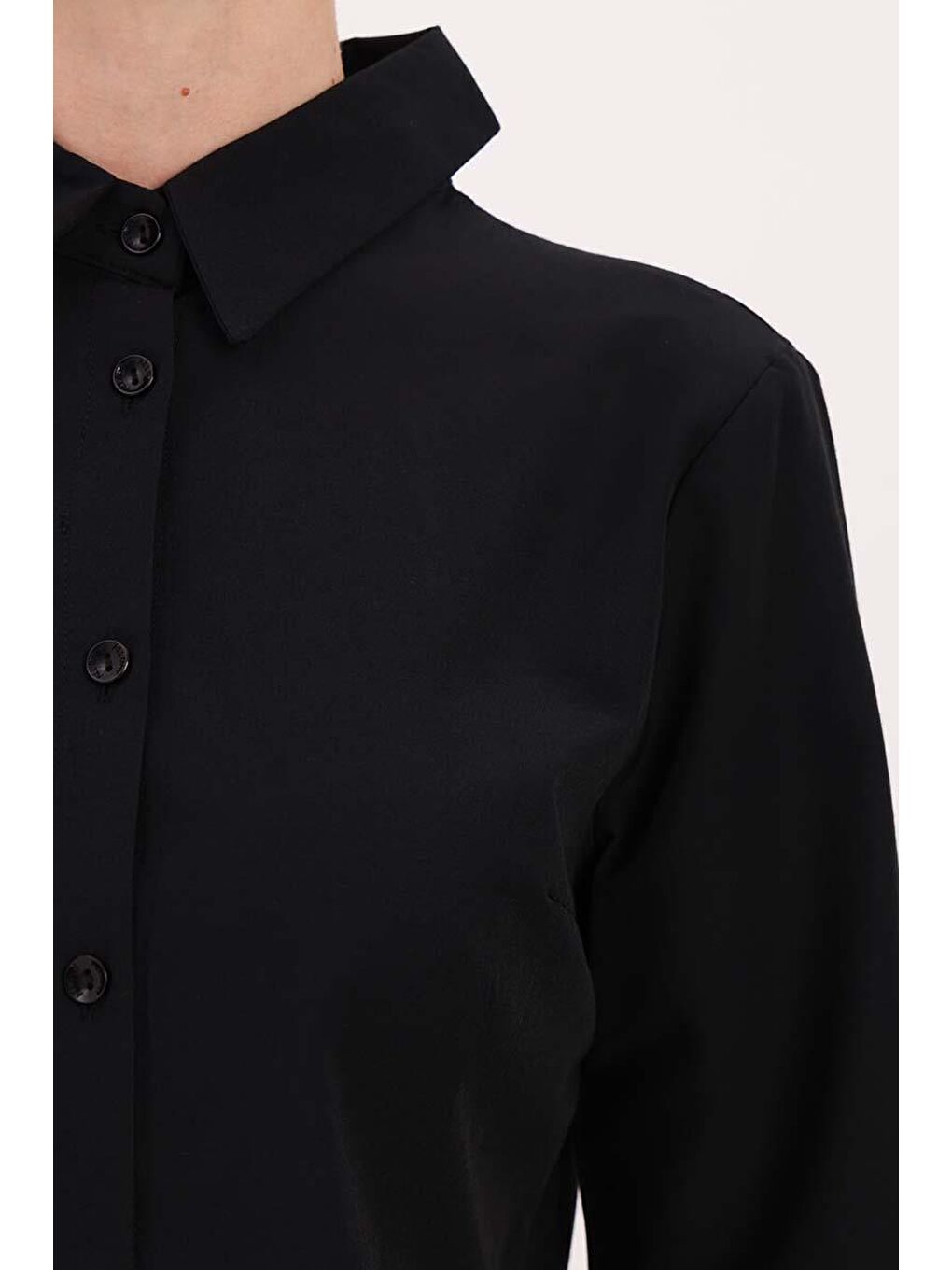 Siyah Pensli Regular Fit Basic Gömlek-4