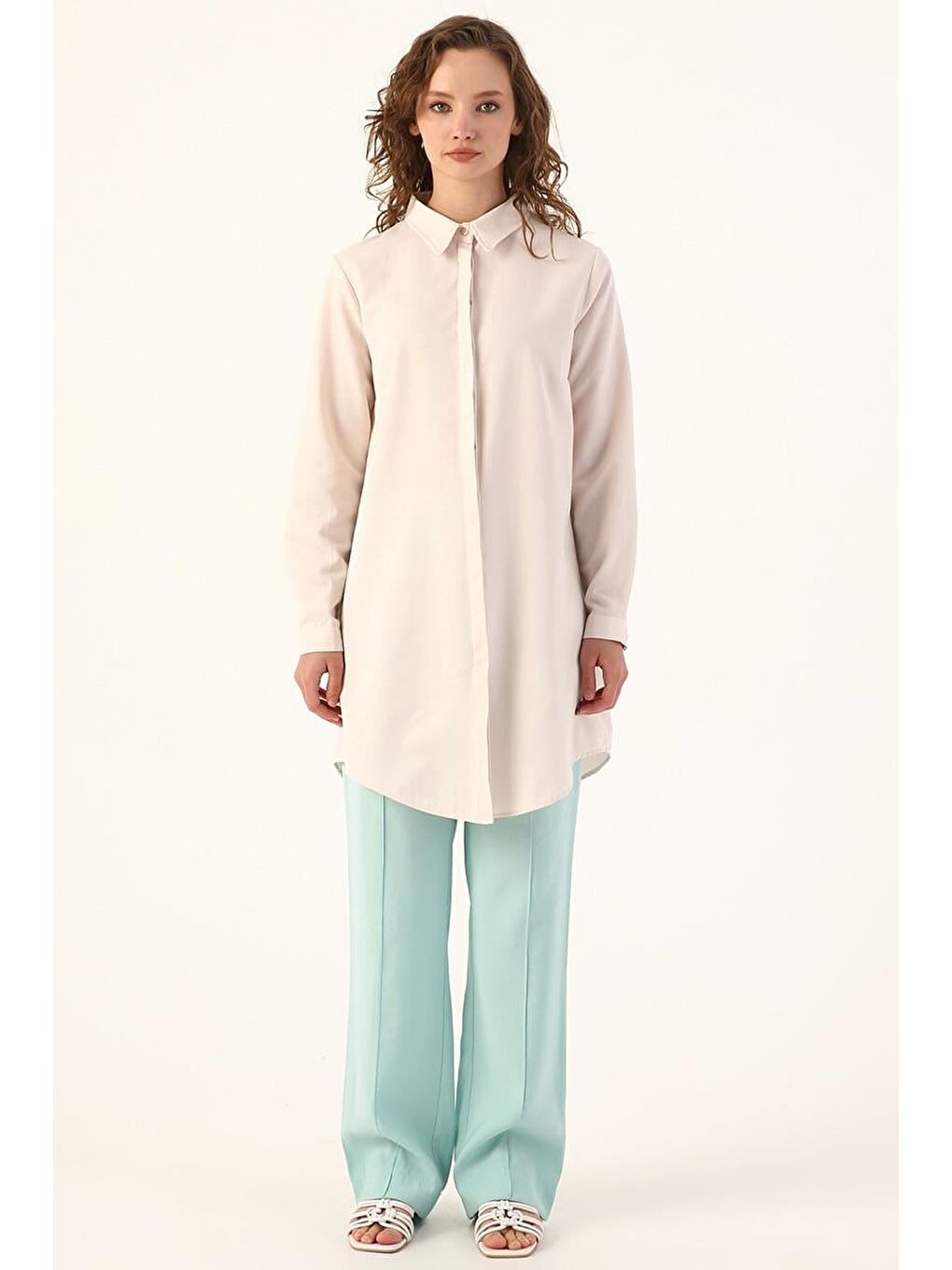 Açık Pembe-Gizli Patlı Gömlek-1