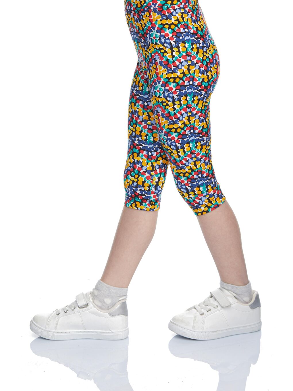 Karışık Kız Çocuk Abstract Speckled Desen Kapri-1