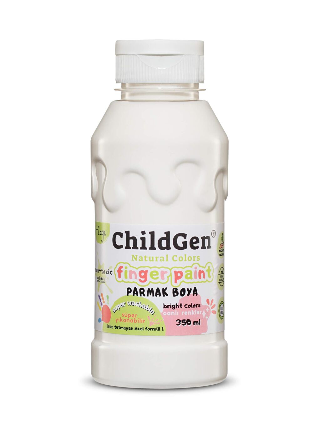 ChildGen Beyaz Süper Yıkanabilir Parmak Boya 350ml - Beyaz - 1