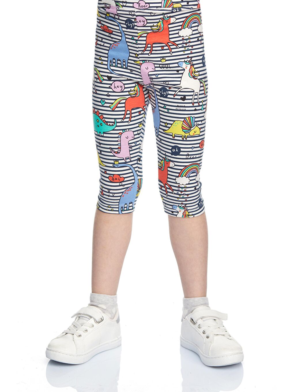 Karışık Kız Çocuk Rainbow  Desen Kapri