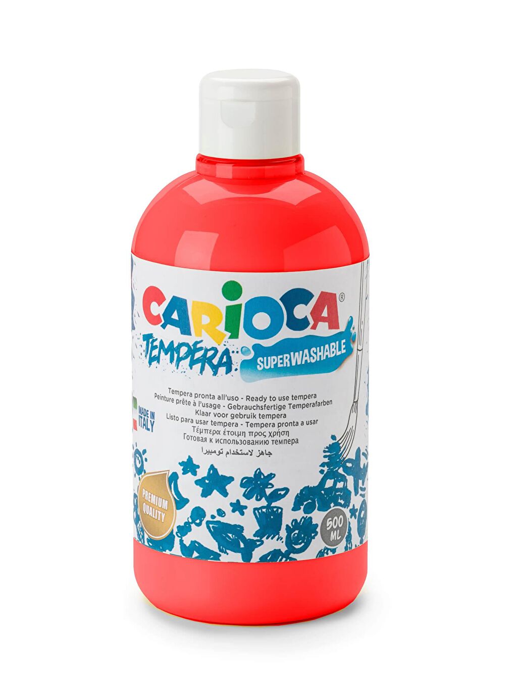 CARIOCA Kırmızı Tempera Boya (Süper Yıkanabilir) 500ml - Kırmızı - 1