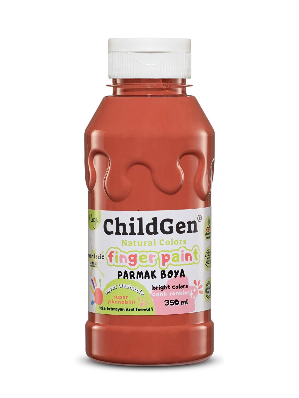 ChildGen Kahverengi Süper Yıkanabilir Parmak Boya 350ml - Kahverengi - 1