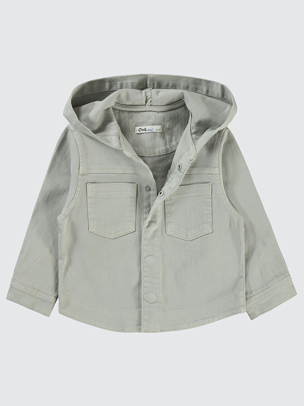 Boys Erkek Çocuk Kapüşonlu Gömlek 2 5 Yaş Gri-1