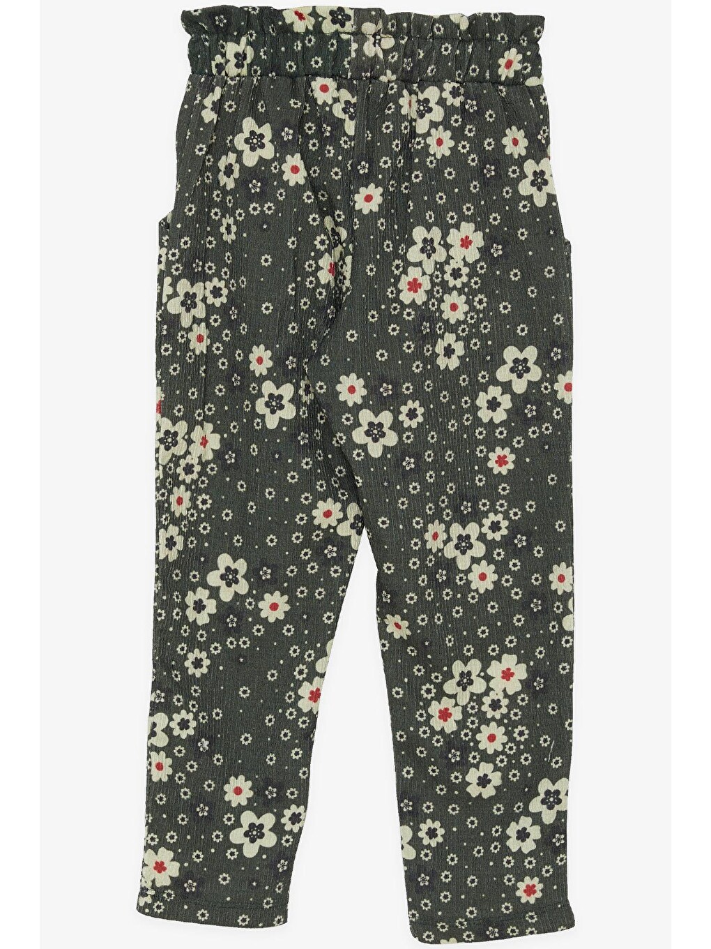 Kız Bebek Tayt Pantolon Fiyonklu Çiçekli Haki Yeşil (1.5 Yaş)-1