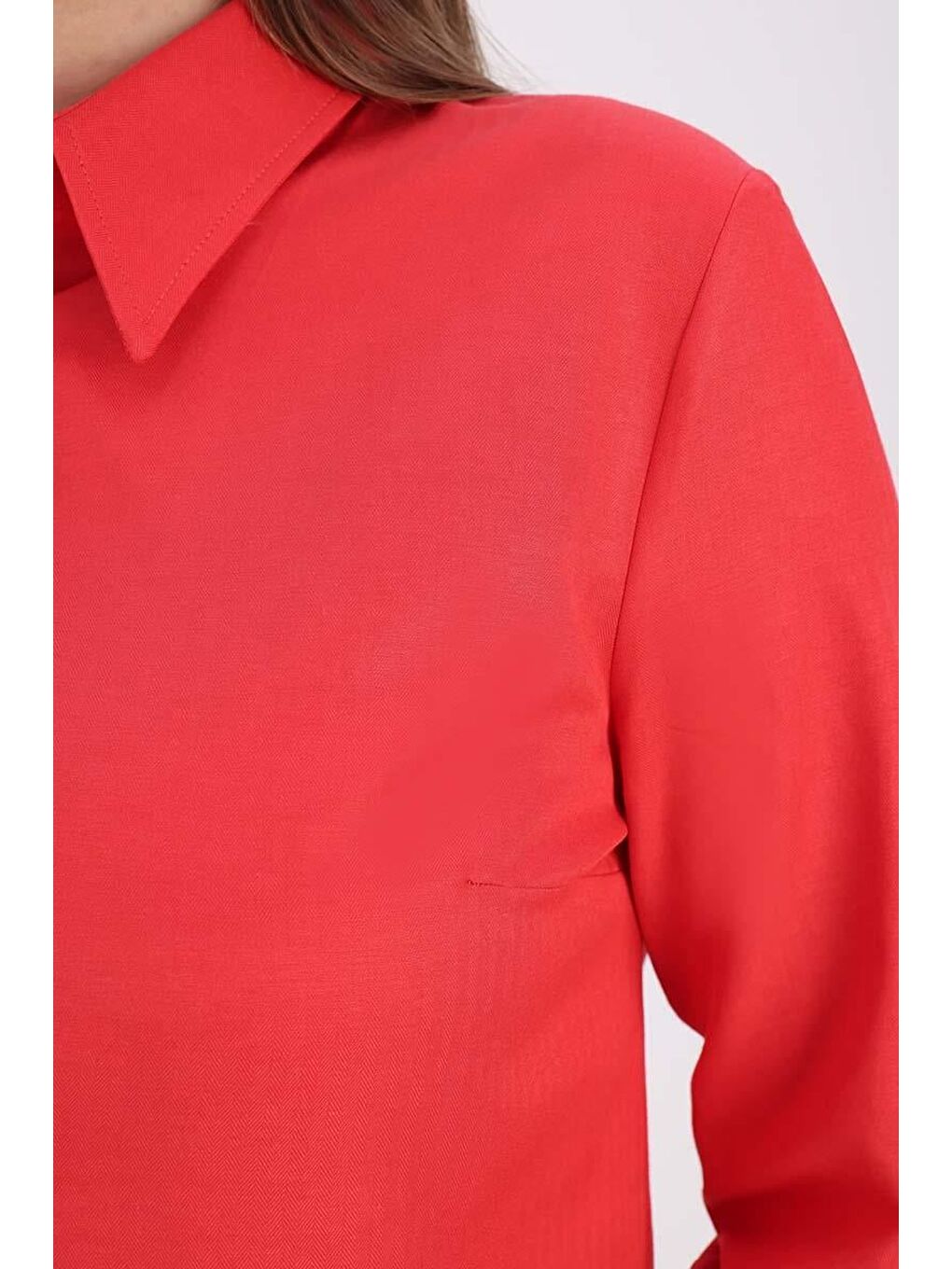 Kırmızı Pamuklu Gizli Patlı Gömlek-4