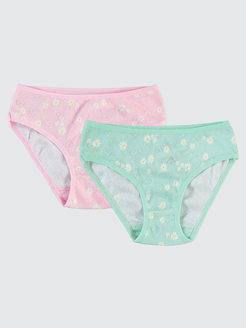 Girls Kız Çocuk 2'li Külot 2-10 Yaş Mint-Pembe
