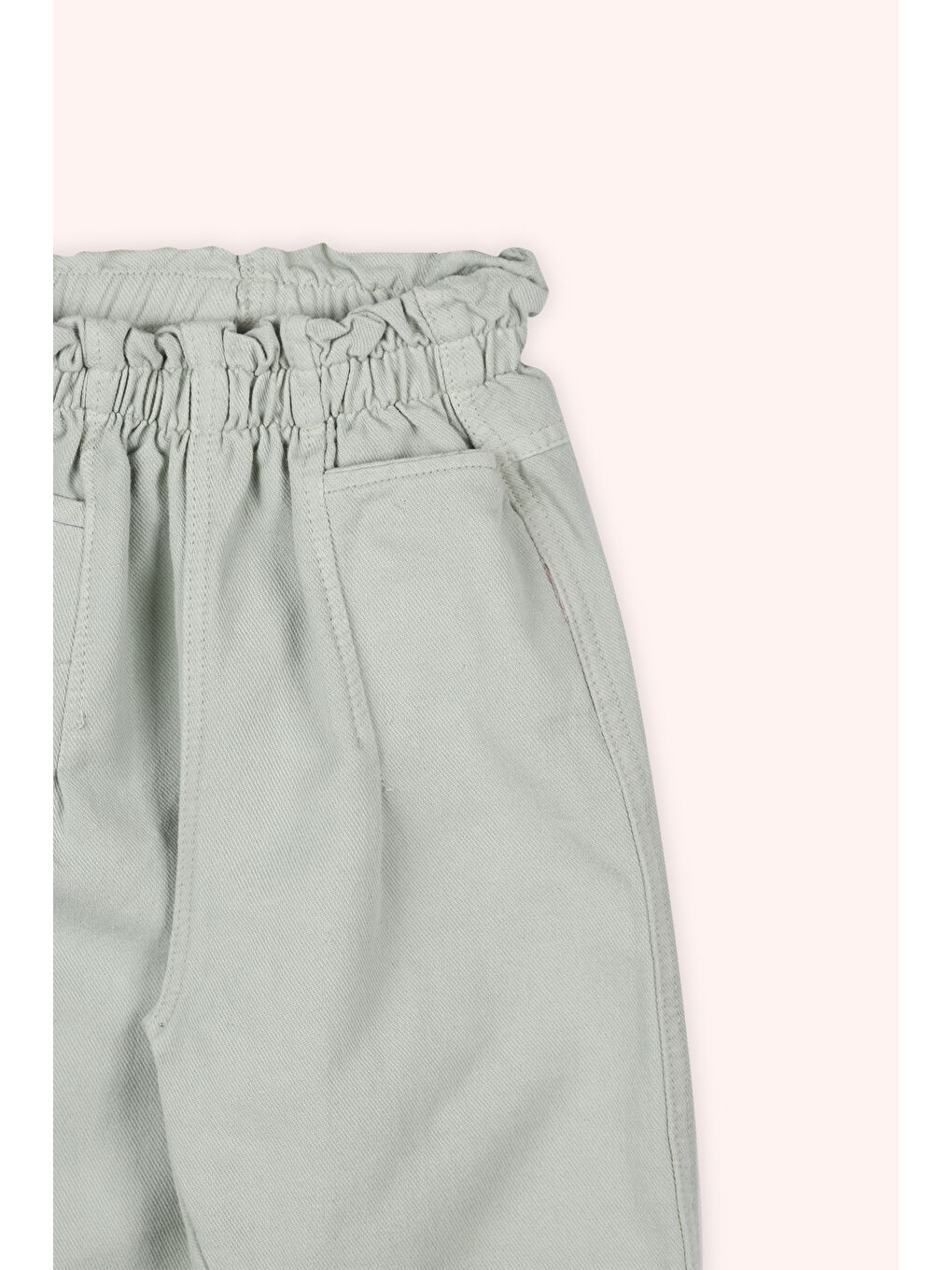 Kız Çocuk Beli Lastikli Çağla Yeşili Pantolon-1