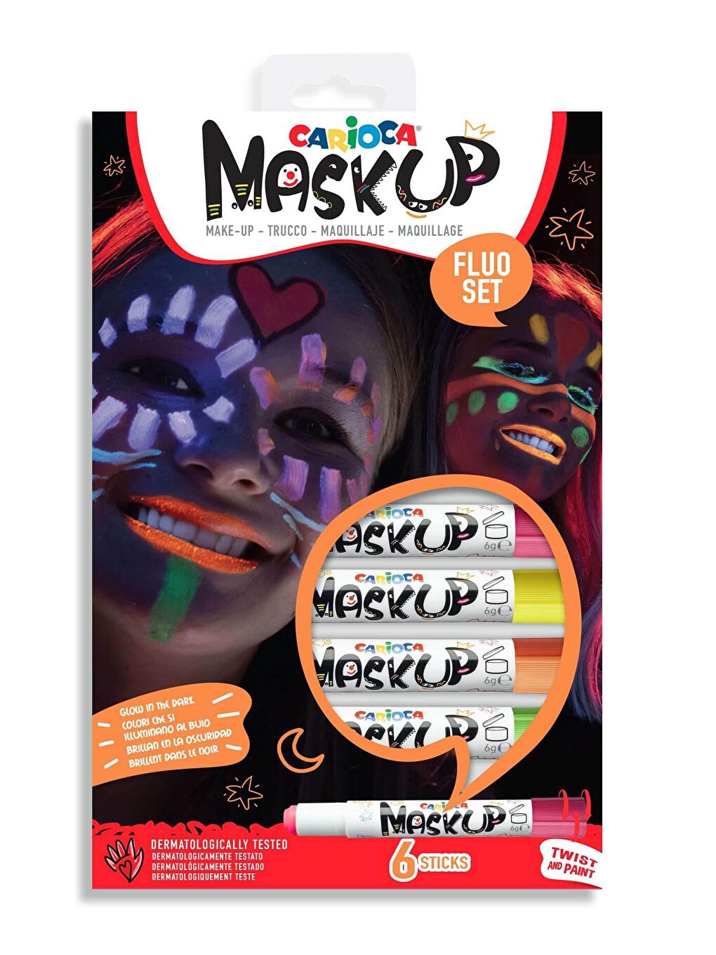 CARIOCA Karışık Mask Up Yüz Boyası - Neon (6 Renk) - 1