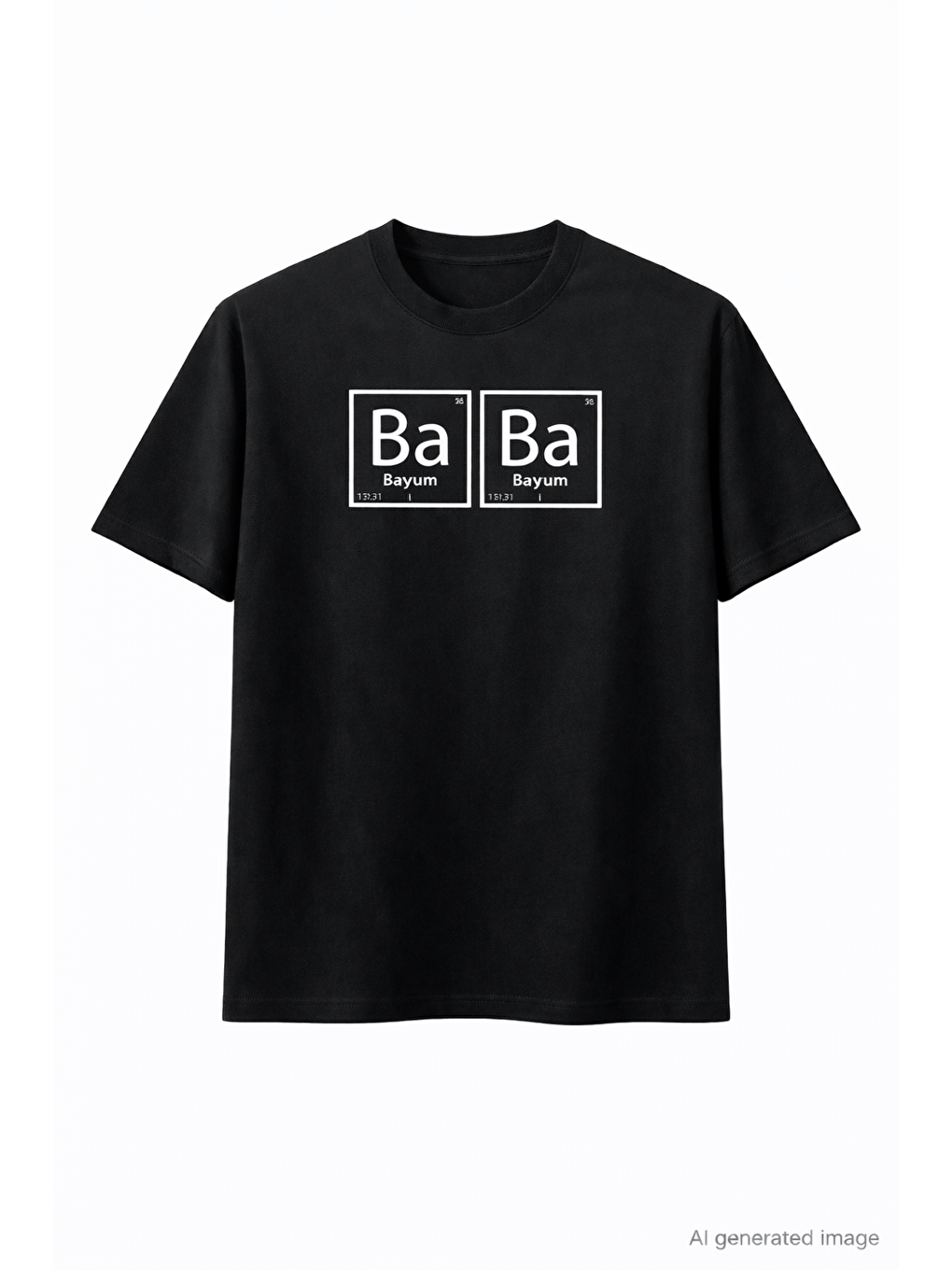 Babalar Günü Baskılı T-shirt - Siyah
