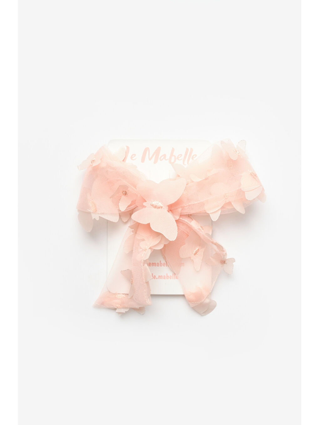 Pembe Somon Kelebek Aplikeli Kız Çocuk Klips Toka