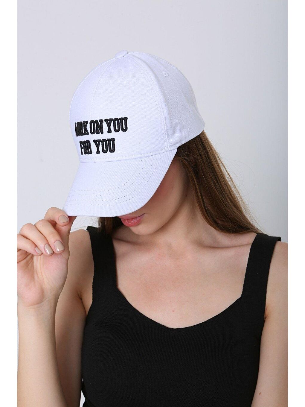Luminos Butik Unisex Beyaz Work On You Nakışlı Beyzbol Kep Şapka Spk92 - 2