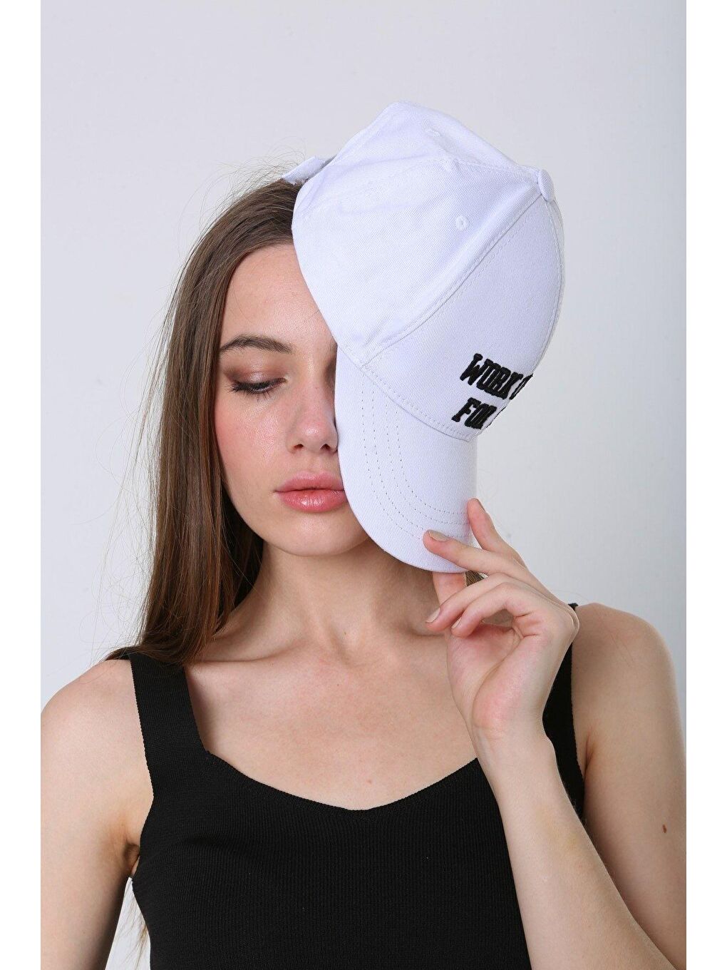 Luminos Butik Unisex Beyaz Work On You Nakışlı Beyzbol Kep Şapka Spk92 - 5