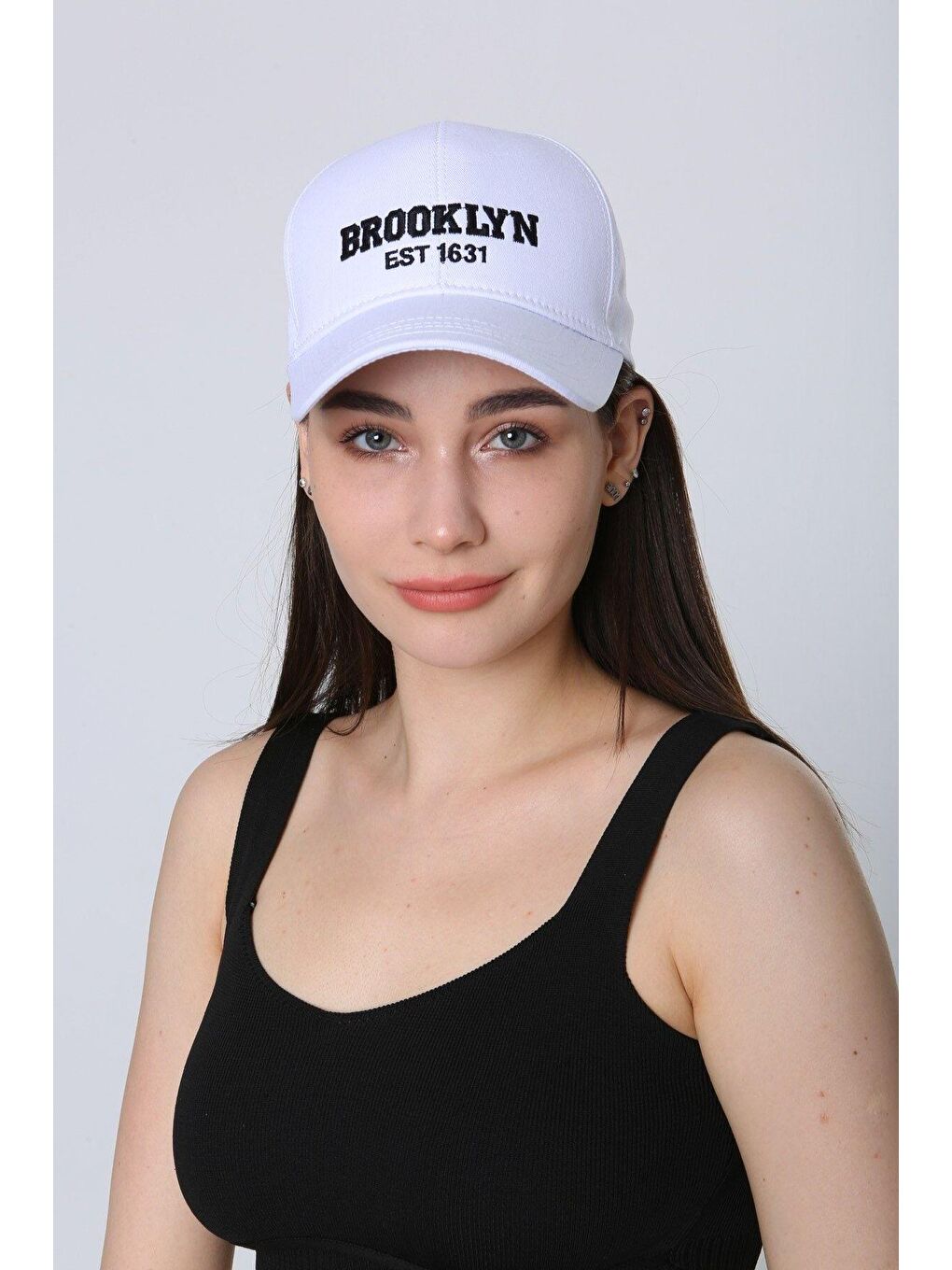 Unisex Beyaz Brooklyn Nakışlı Beyzbol Kep-2