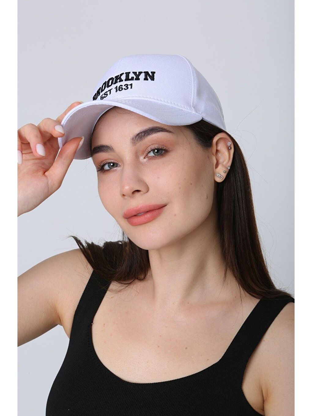 Unisex Beyaz Brooklyn Nakışlı Beyzbol Kep-3