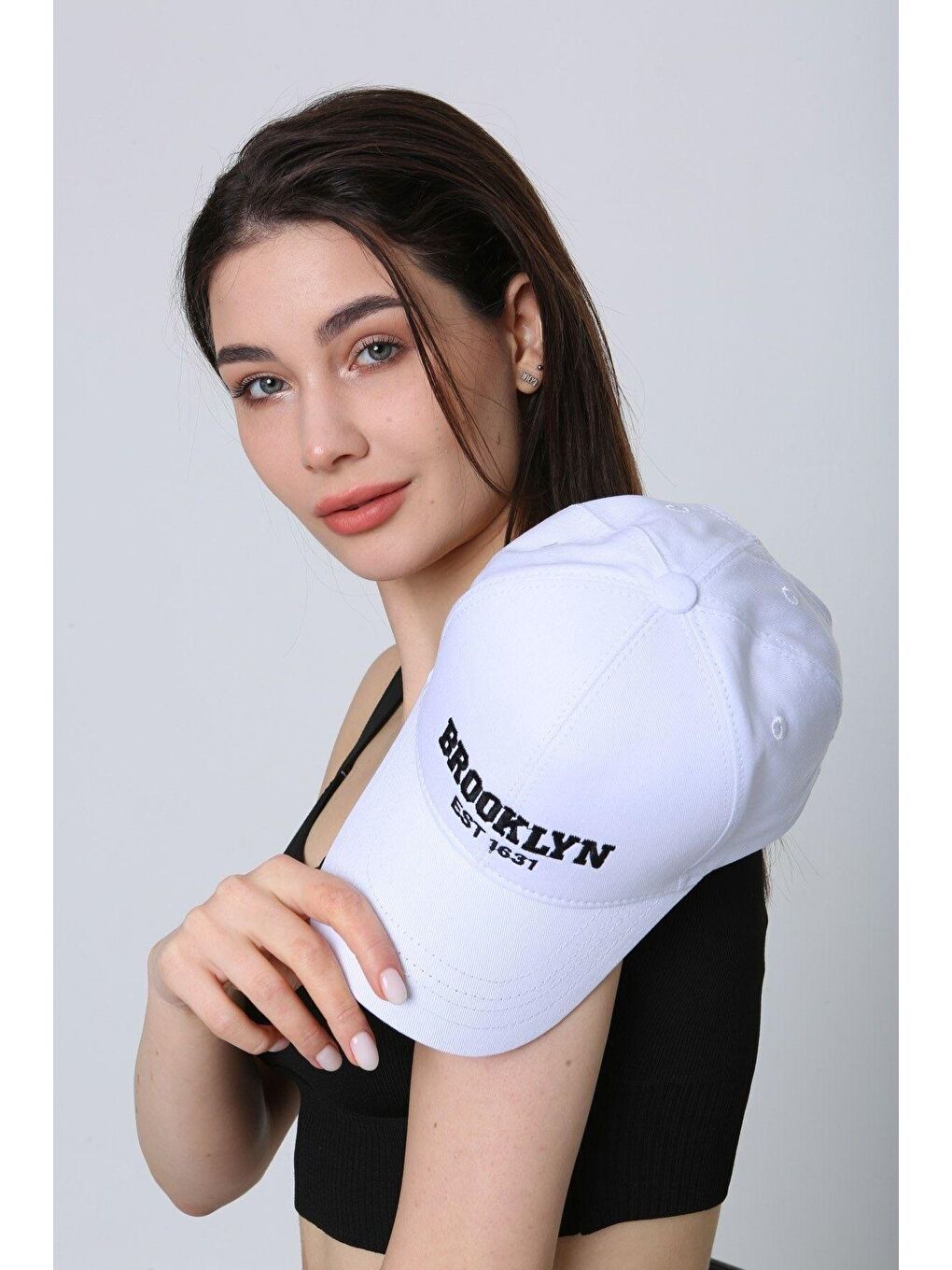 Unisex Beyaz Brooklyn Nakışlı Beyzbol Kep-4