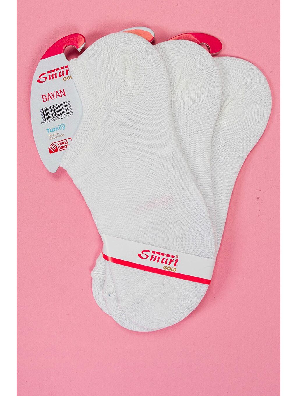 6'lı Kadın Beyaz Pamuklu Sneaker Çorap-2
