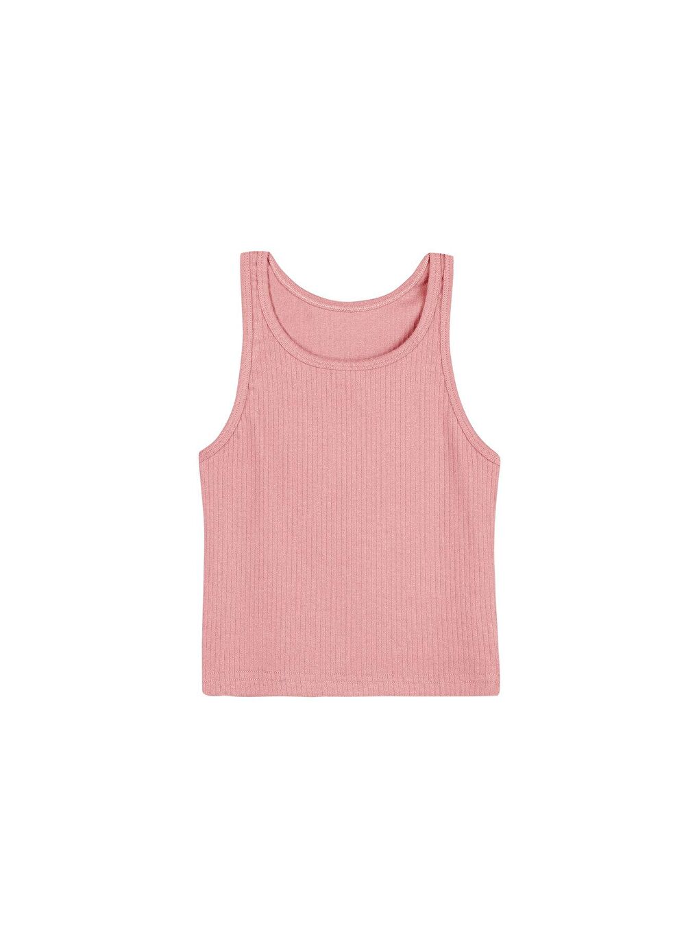 Bej Pamuklu Kalın Askılı Fitilli Crop Kısa Kadın Atlet