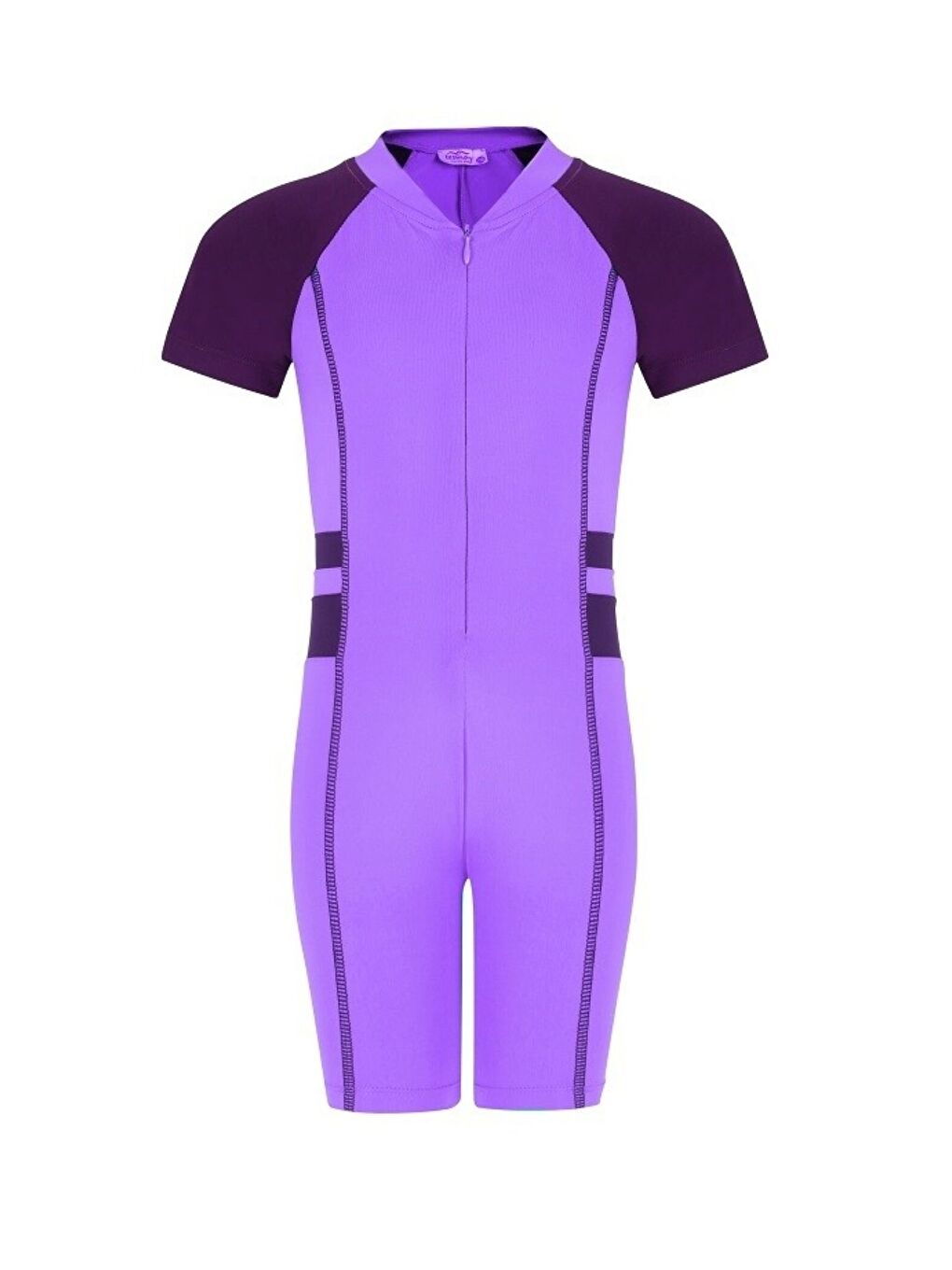Mor Çocuk Hızlı Kuruyan Yüzücü Kısa Kollu Sörfçü Mayo
